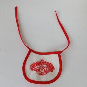 Cabbage Patch Doll Bib Red/White Terry Cloth *Flaw*